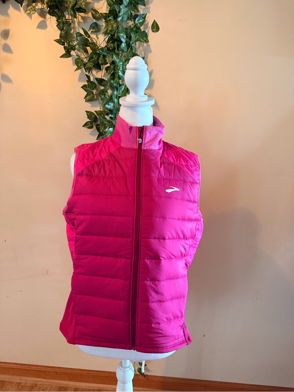 Brooks Hot Pink Quilted Puffer Vest